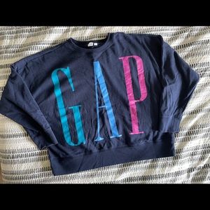 Navy Gap oversized logo sweatshirt